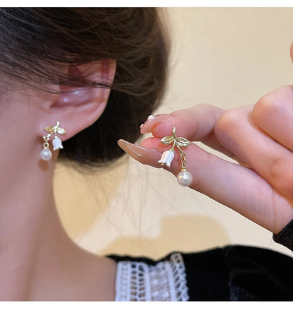 1 Pair Fashion Flower Alloy Patchwork Women's Earrings