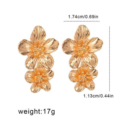 1 Pair Fashion Flower Alloy Drop Earrings