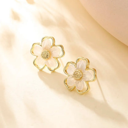 1 Pair Fashion Flower Alloy Women's Ear Studs