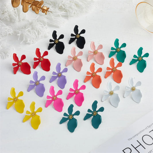 1 Pair Fashion Flower Alloy Ear Studs