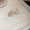 1 Pair Fashion Flower Arylic Copper Inlay Rhinestones Women'S Earrings