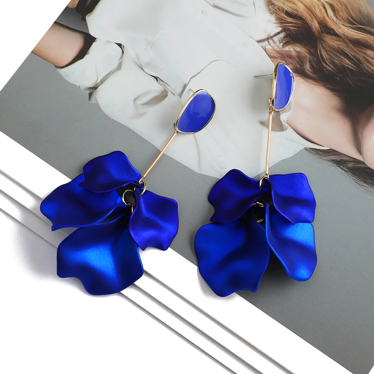 1 Pair Fashion Flower Plating Arylic Drop Earrings