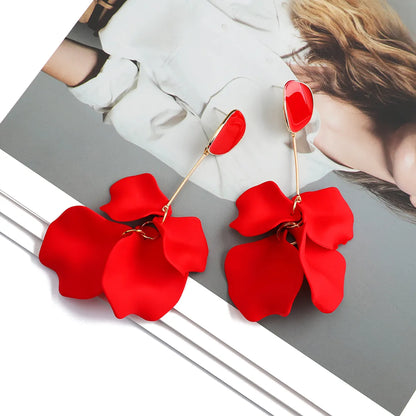 1 Pair Fashion Flower Plating Arylic Drop Earrings