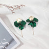 1 Pair Fashion Flower Arylic Stoving Varnish Women'S Drop Earrings