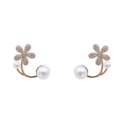 1 Pair Fashion Flower Metal Inlay Artificial Rhinestones Women'S Ear Studs