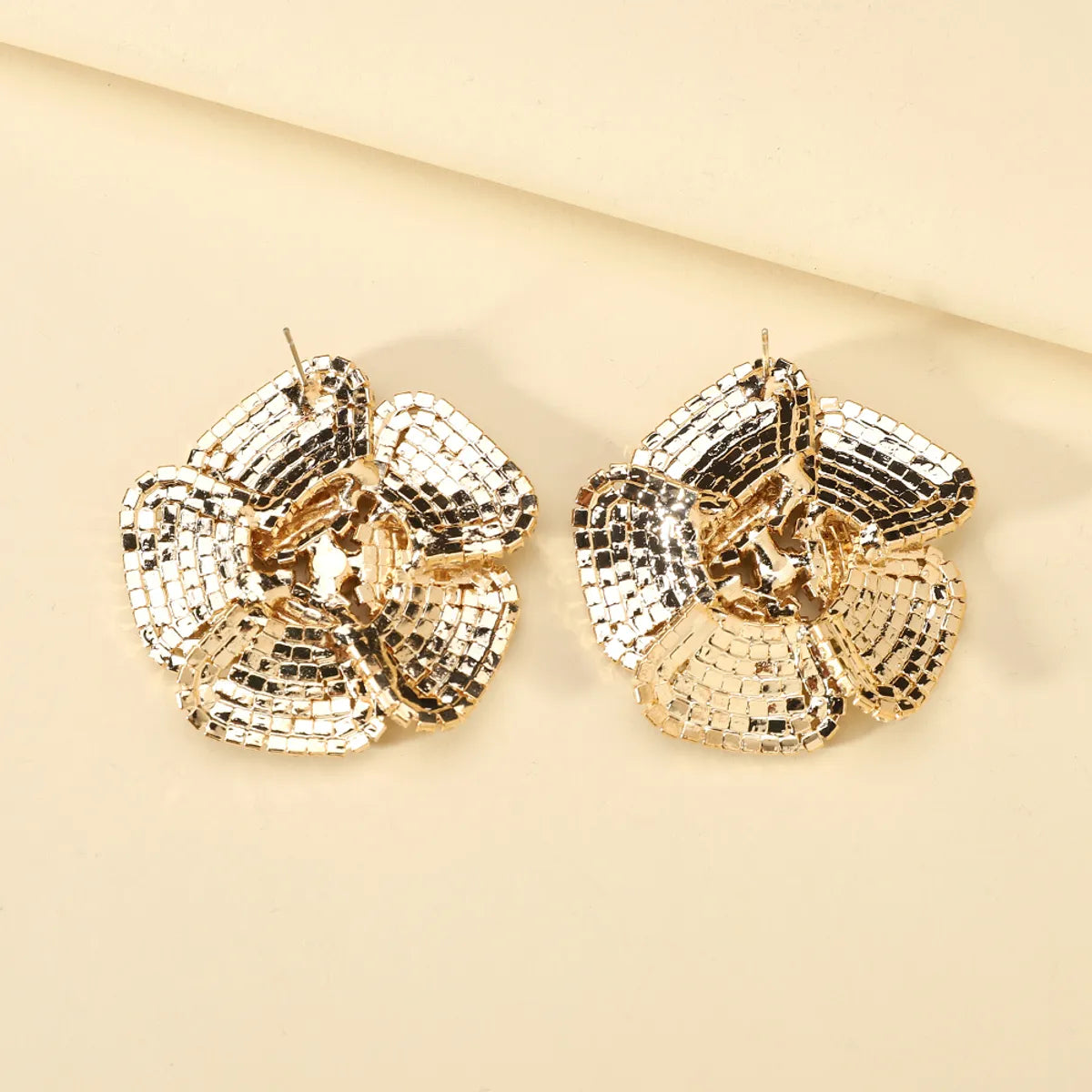 1 Pair Fashion Flower Rhinestone Diamond Women'S Ear Studs