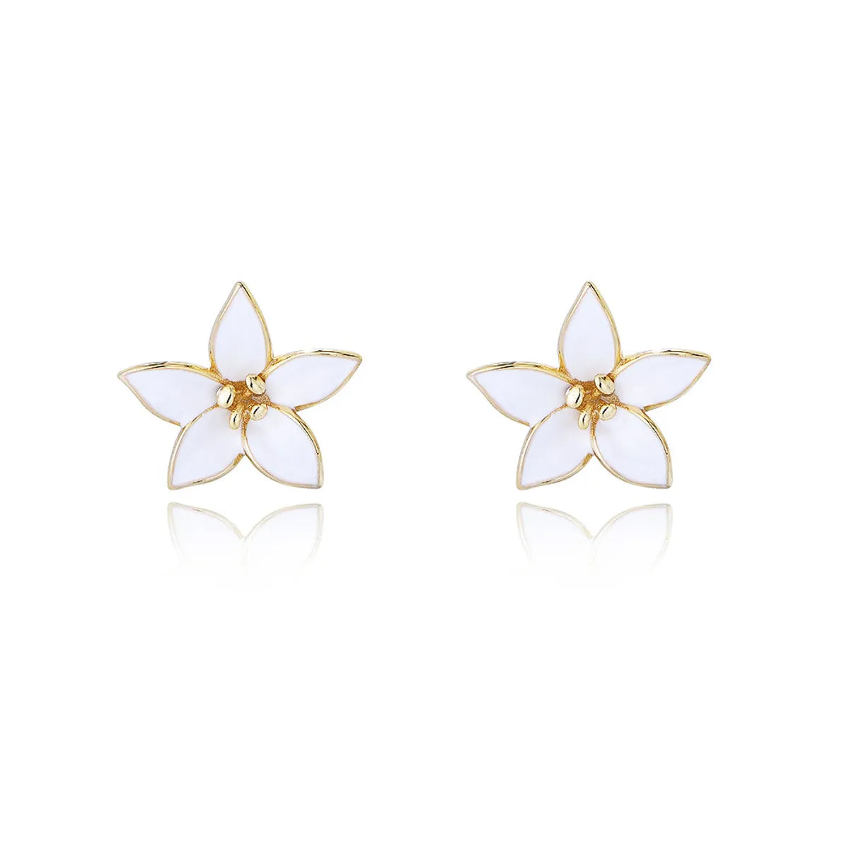 1 Pair Fashion Flower Sterling Silver Enamel Ear Studs