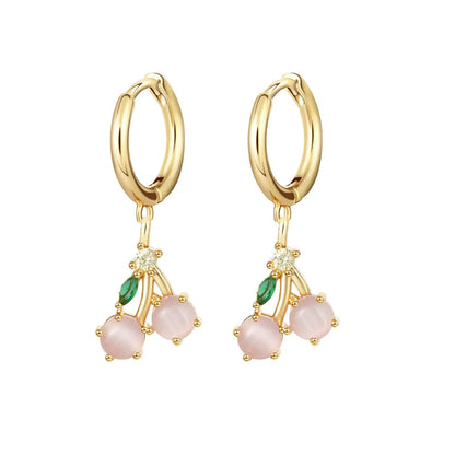 1 Pair Fashion Fruit Pineapple Watermelon Copper Inlaid Zircon Drop Earrings