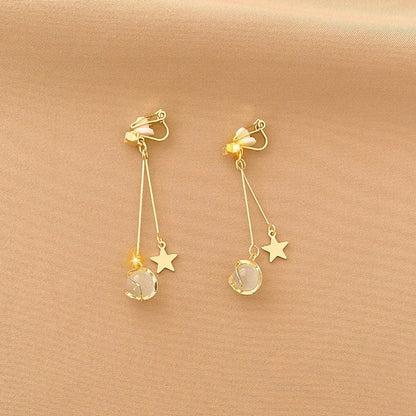 1 Pair Fashion Geometric Alloy Plating Artificial Pearls Rhinestones Women'S Ear Clips