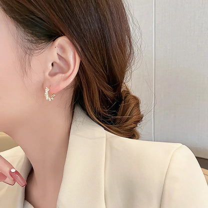 1 Pair Fashion Geometric Plating Alloy Artificial Pearls Earrings