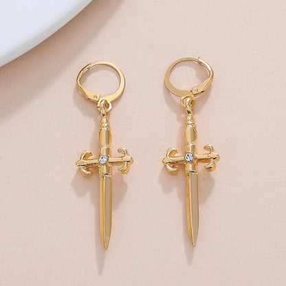 1 Pair Fashion Geometric Alloy Plating Zircon Women's Drop Earrings