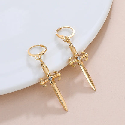 1 Pair Fashion Geometric Alloy Plating Zircon Women's Drop Earrings