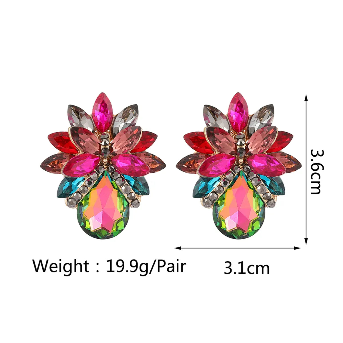 1 Pair Fashion Geometric Glass Plating Women's Ear Studs