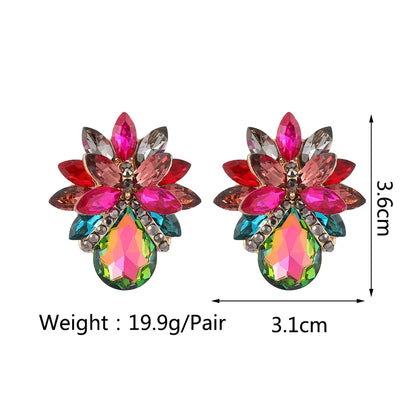 1 Pair Fashion Geometric Glass Plating Women's Ear Studs