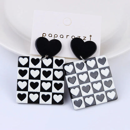 1 Pair Fashion Geometric Heart Shape Arylic Women's Earrings