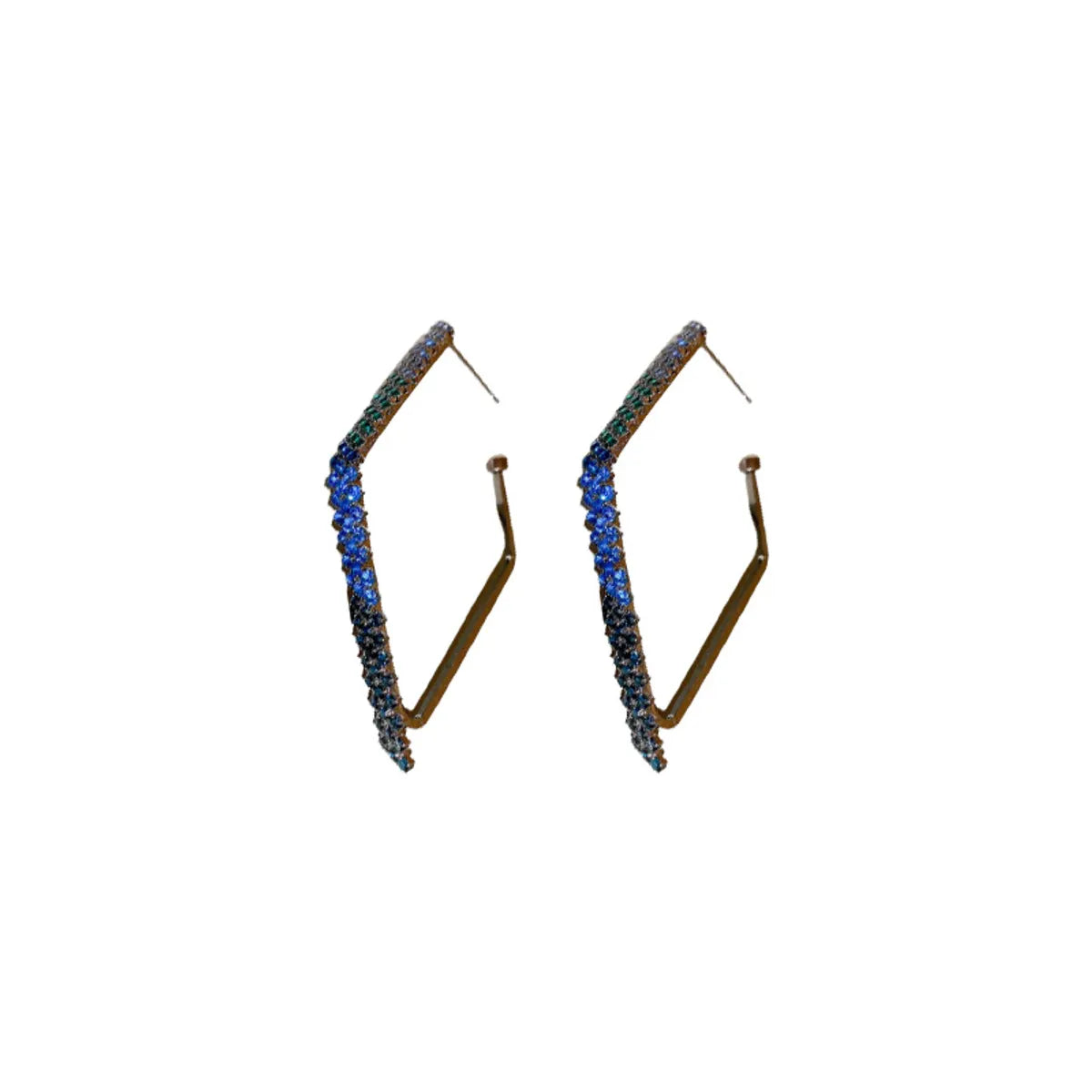 1 Pair Fashion Geometric Metal Inlay Rhinestones Women'S Ear Studs