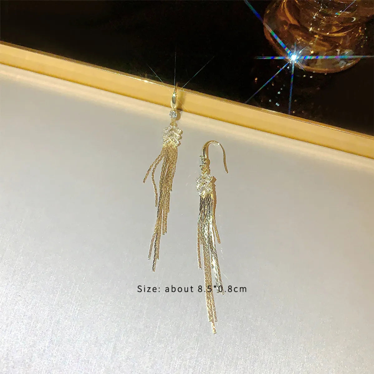 1 Pair Fashion Geometric Plating Inlay Alloy Artificial Rhinestones Artificial Pearls Zircon 14k Gold Plated Drop Earrings