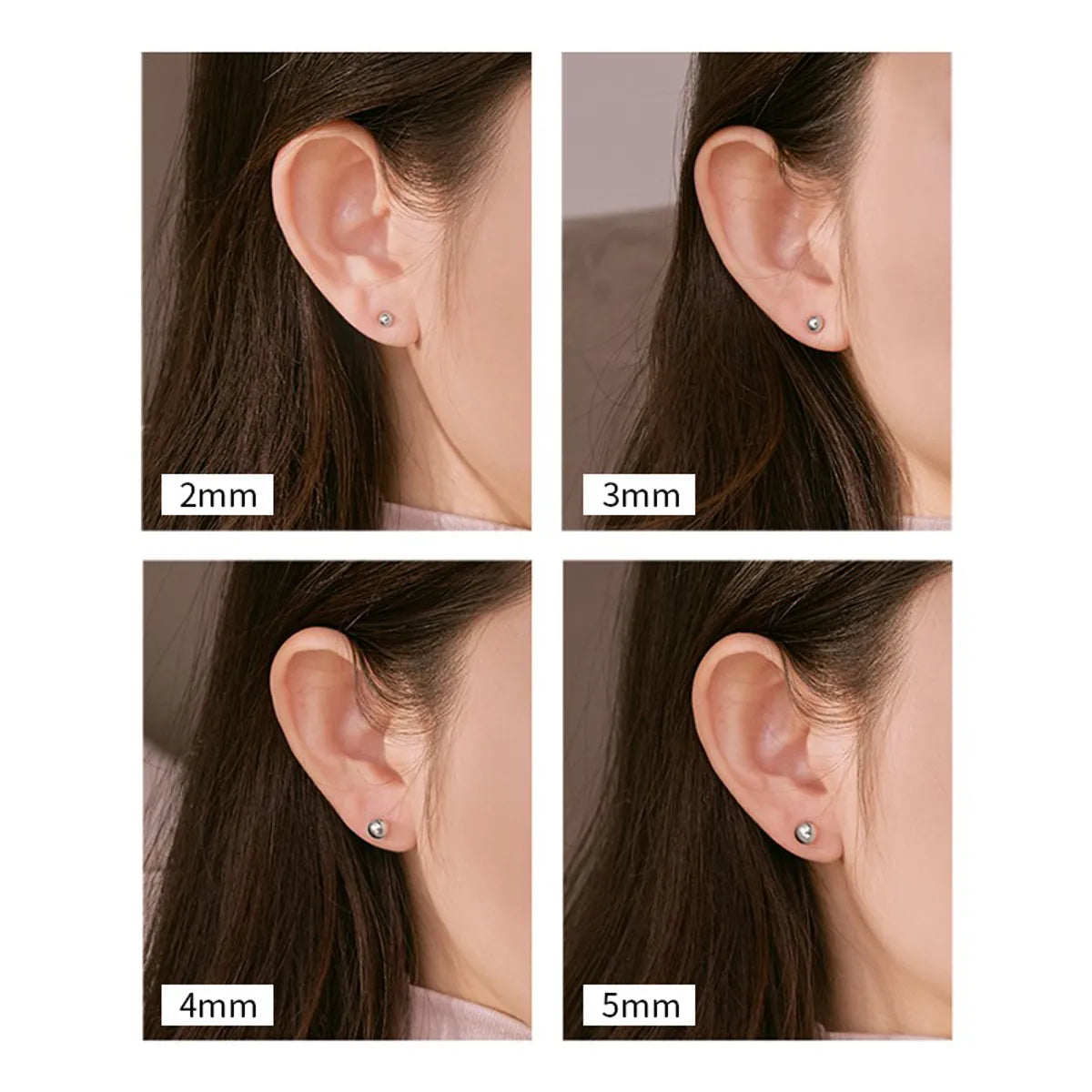 1 Pair Fashion Geometric Solid Color Sterling Silver Plating Ear Studs