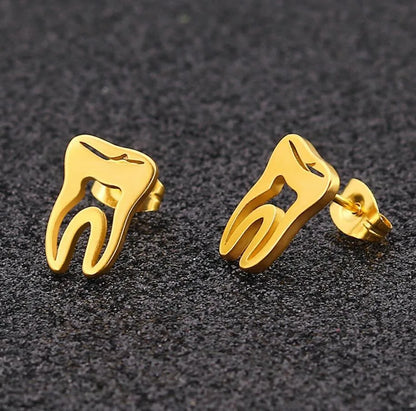 1 Pair Fashion Geometric 304 Stainless Steel 18K Gold Plated Ear Studs