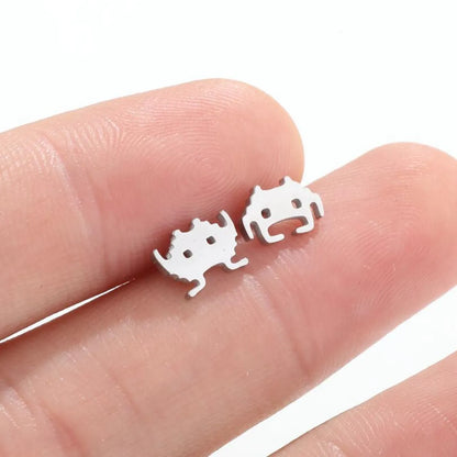 1 Pair Fashion Geometric Stainless Steel Plating Ear Studs