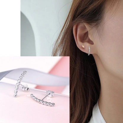 1 Pair Fashion Geometric Sterling Silver Inlay Zircon Ear Studs