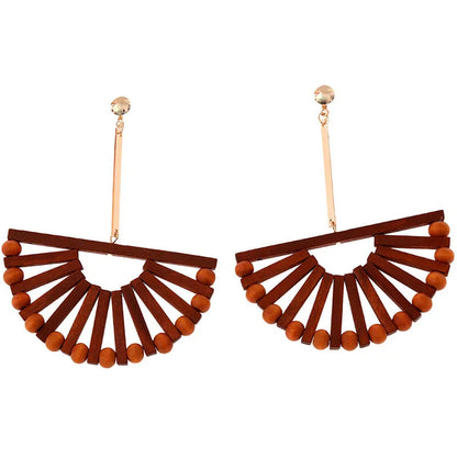 1 Pair Fashion Geometric Wood Handmade Women'S Drop Earrings