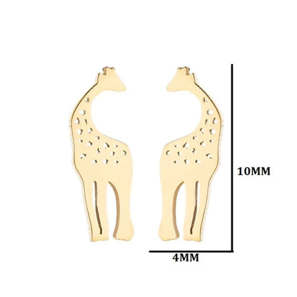 1 Pair Fashion Giraffe Plating 304 Stainless Steel 18K Gold Plated Ear Studs