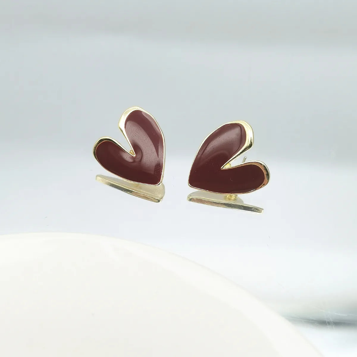 1 Pair Fashion Heart Shape Alloy Women'S Ear Studs