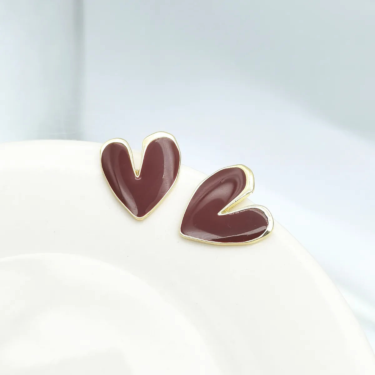 1 Pair Fashion Heart Shape Alloy Women'S Ear Studs