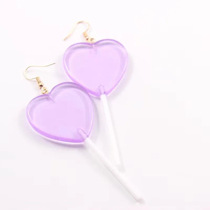 1 Pair Fashion Heart Shape Arylic Women'S Drop Earrings