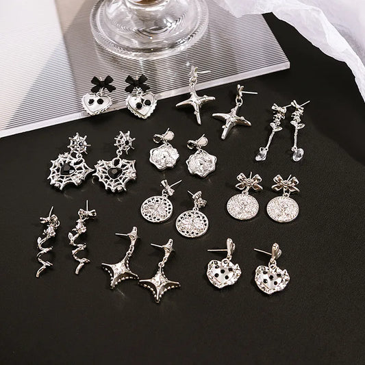 1 Pair Fashion Heart Shape Bow Knot Alloy Plating Women'S Drop Earrings