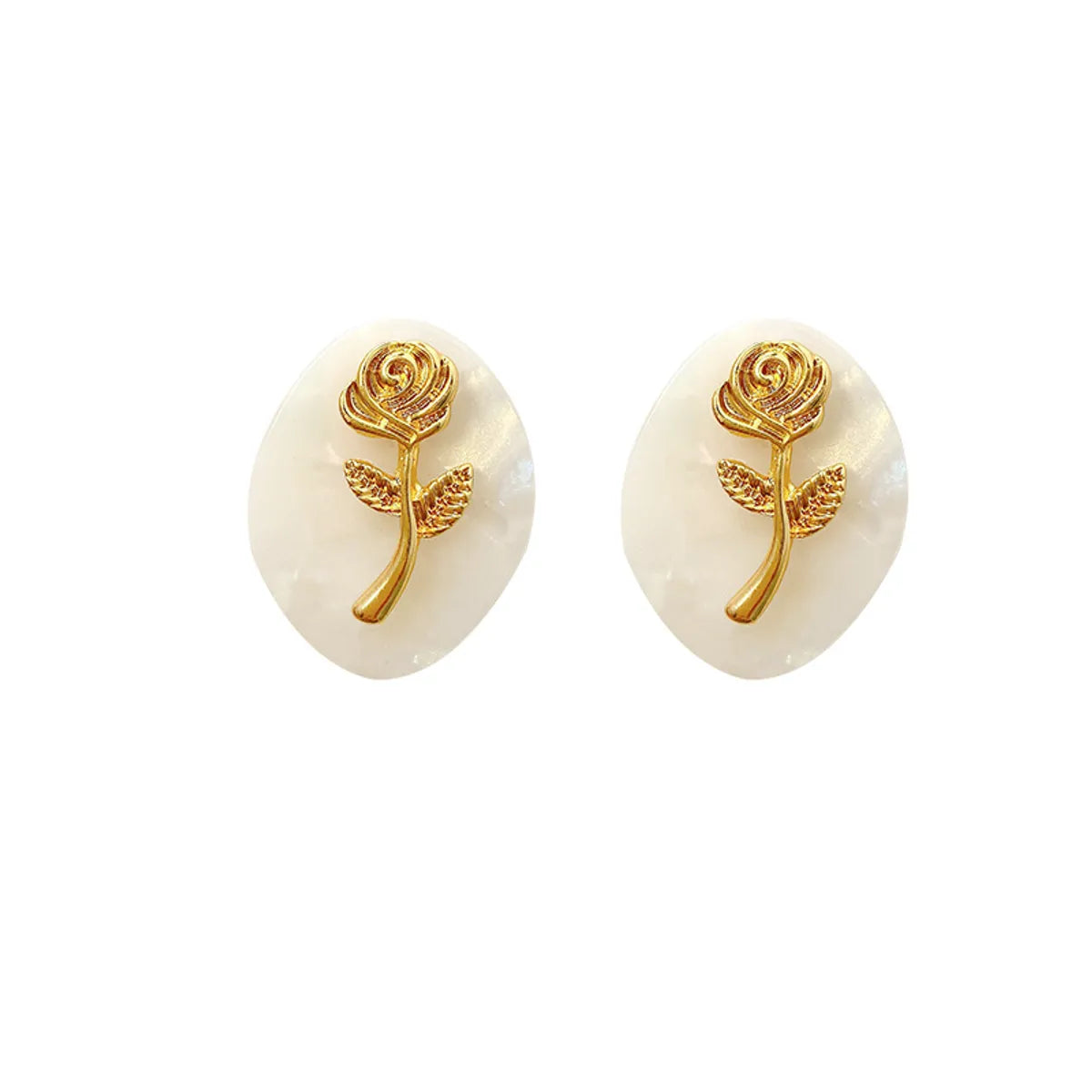 1 Pair Fashion Heart Shape Flower Alloy Inlay Artificial Pearls Zircon Women's Ear Studs