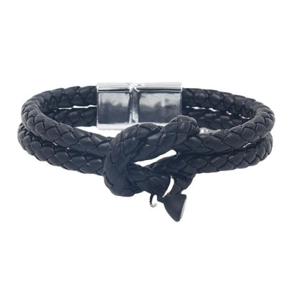 Fashion Heart Shape Pu Leather Braid Couple Bracelets