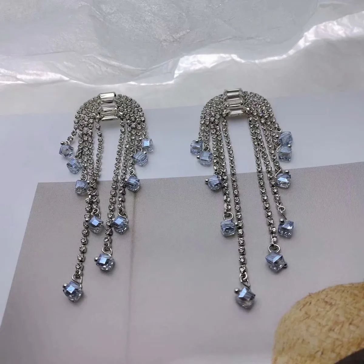 1 Pair Fashion Irregular Artificial Crystal Alloy Tassel Plating Women's Drop Earrings