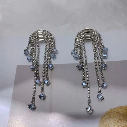 1 Pair Fashion Irregular Artificial Crystal Alloy Tassel Plating Women's Drop Earrings