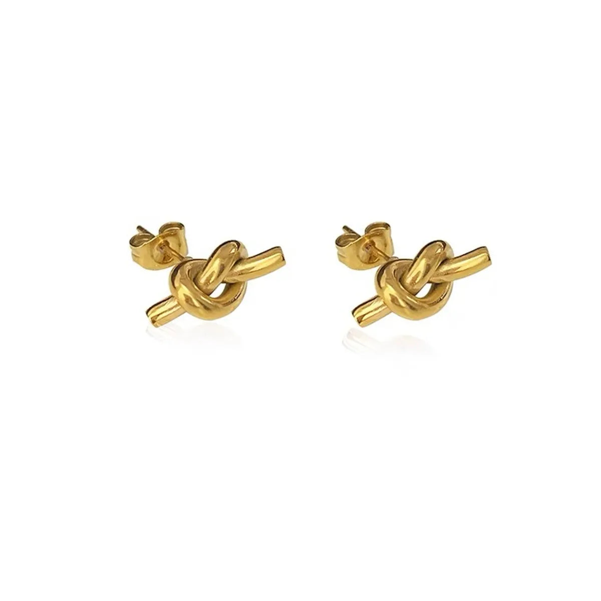 1 Pair Fashion Knot Titanium Steel Plating Ear Studs