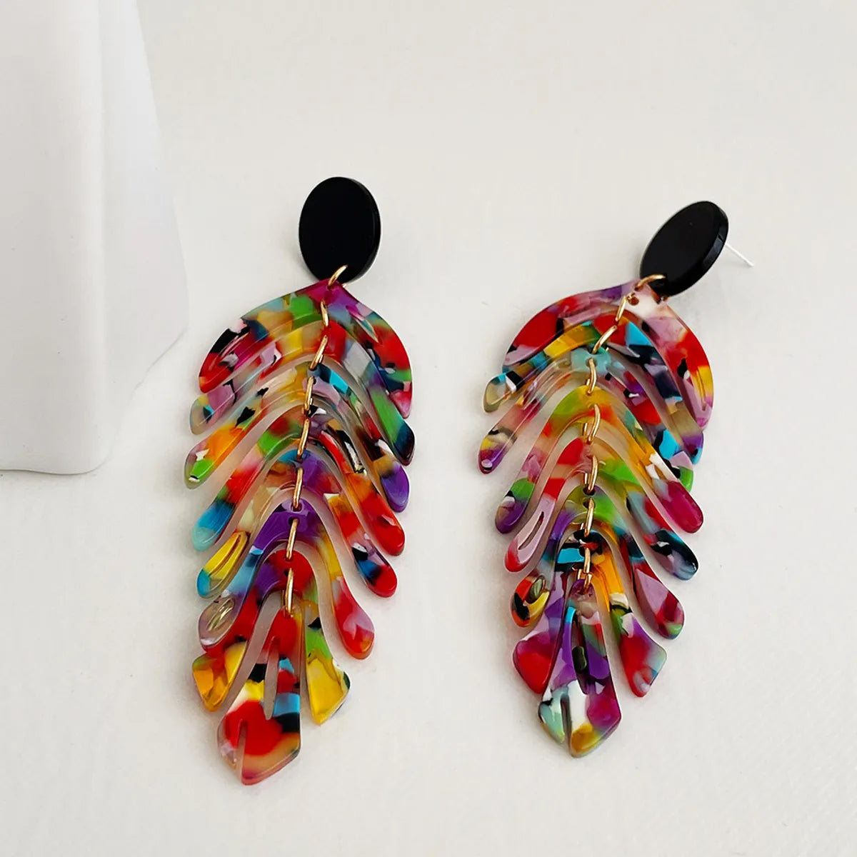 1 Pair Fashion Leaf Acetic Acid Sheets Drop Earrings