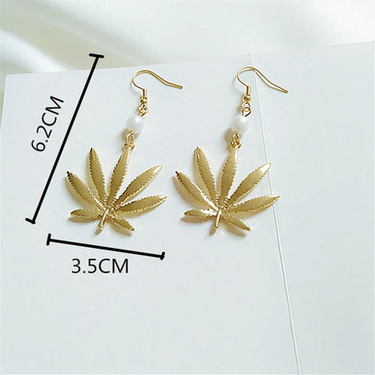 1 Pair Fashion Leaf Alloy Plating Women's Drop Earrings