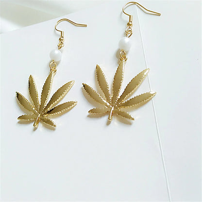 1 Pair Fashion Leaf Alloy Plating Women's Drop Earrings