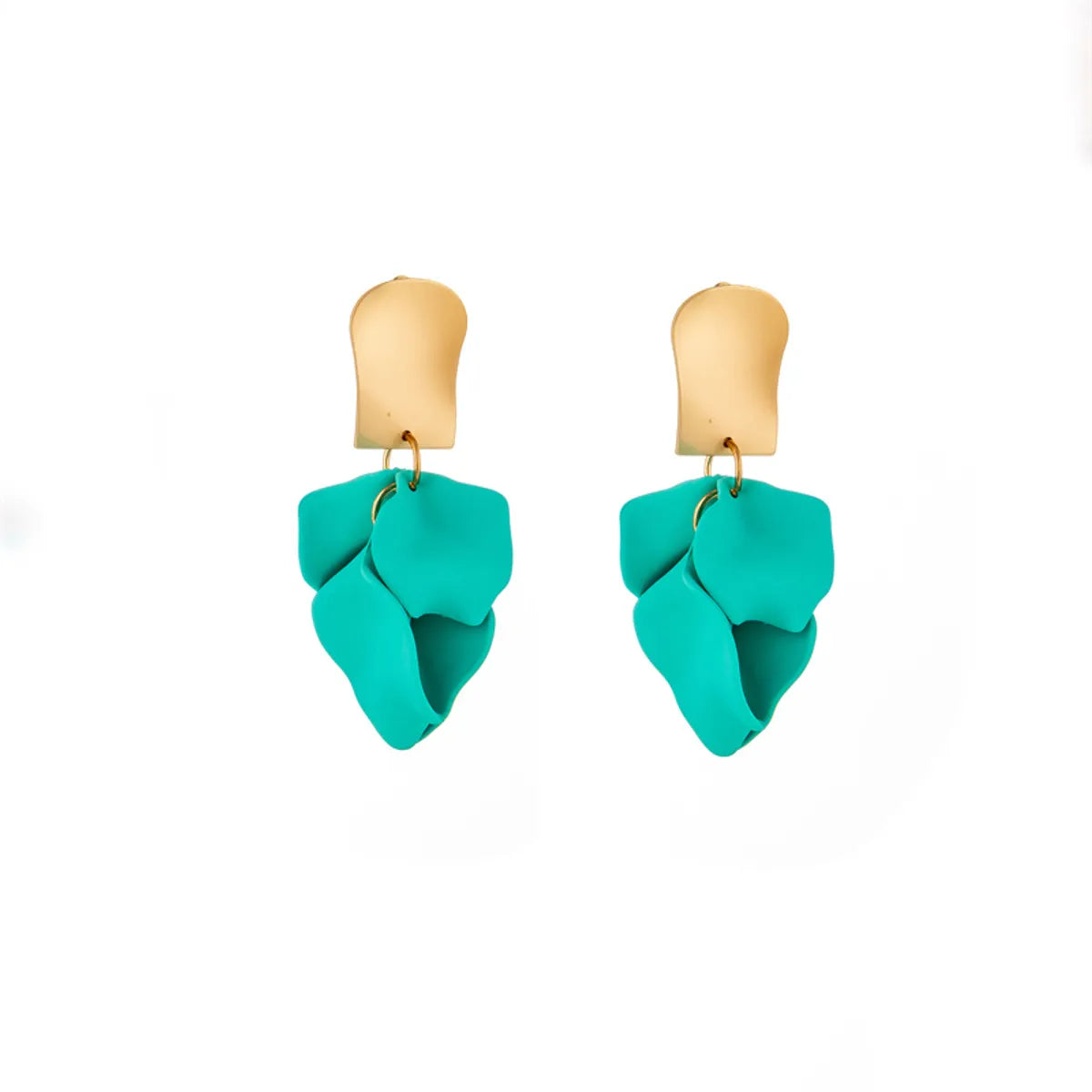 1 Pair Fashion Leaf Plating Alloy Drop Earrings