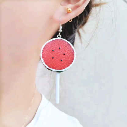 1 Pair Fashion Lemon Resin Patchwork Women'S Earrings