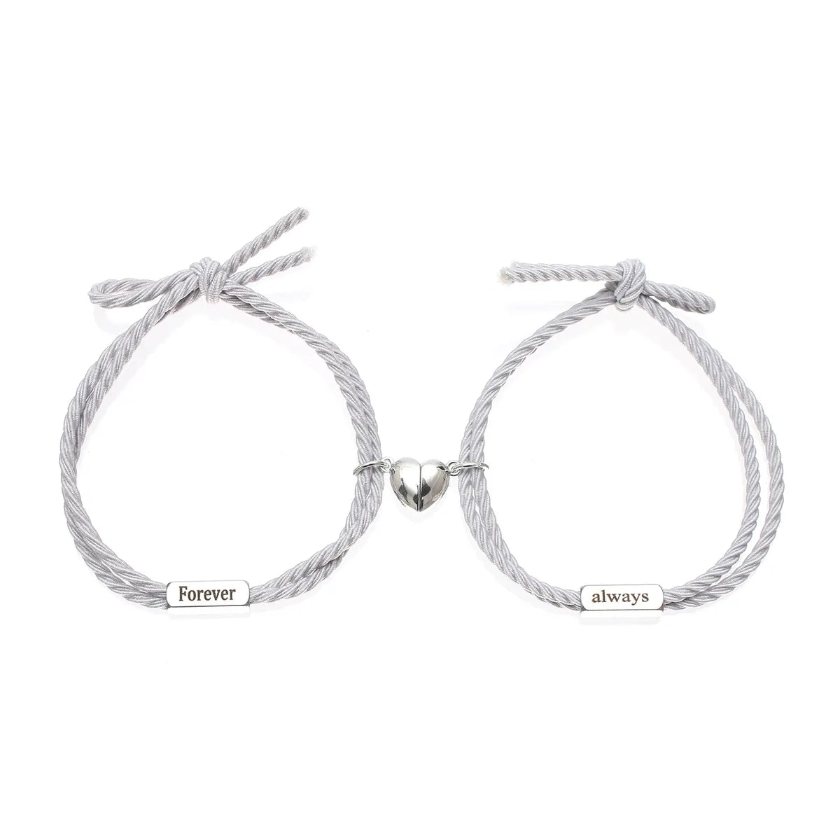 1 Pair Fashion Letter Heart Shape Stainless Steel Rope Bracelets