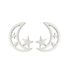 1 Pair Fashion Moon Heart Shape Snowflake Stainless Steel Ear Studs