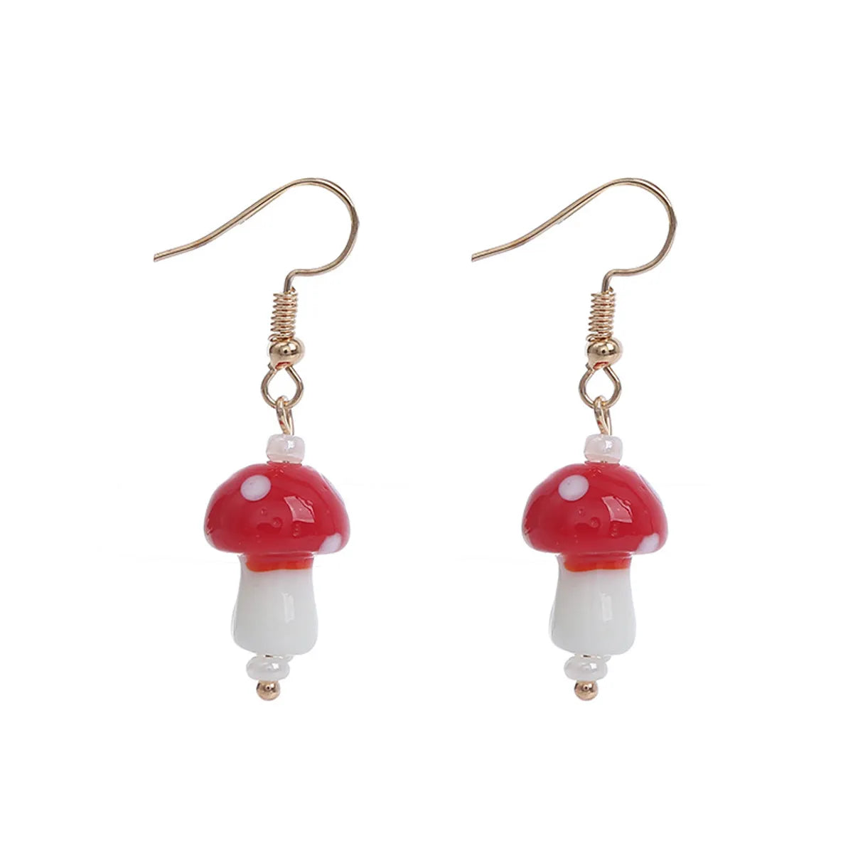 1 Pair Fashion Mushroom Glass Women'S Drop Earrings