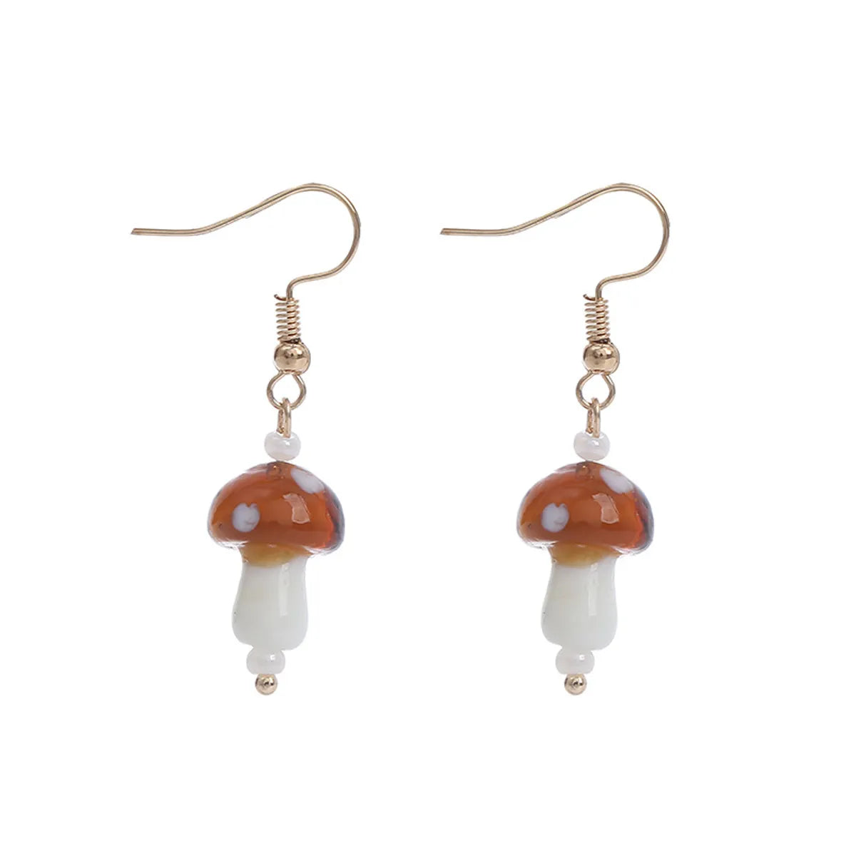 1 Pair Fashion Mushroom Glass Women'S Drop Earrings