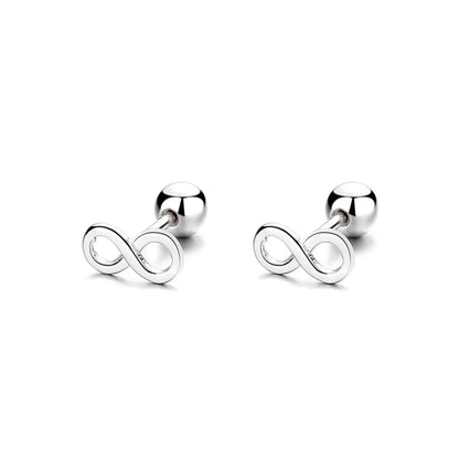 1 Pair Fashion Number Sterling Silver Plating Ear Studs