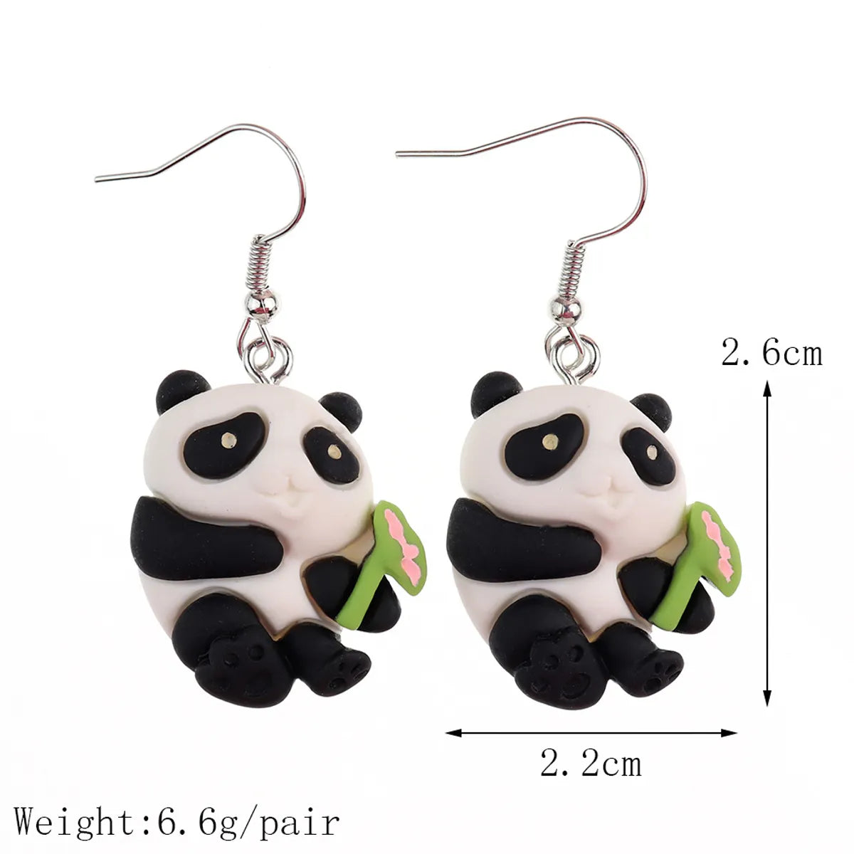 1 Pair Fashion Panda Plastic Resin Patchwork Women's Drop Earrings