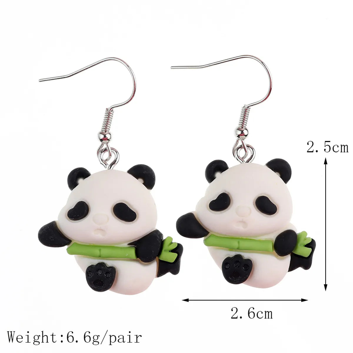 1 Pair Fashion Panda Plastic Resin Patchwork Women's Drop Earrings