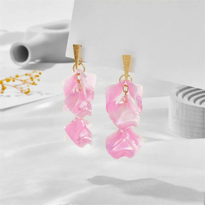 1 Pair Fashion Petal Arylic Women'S Drop Earrings