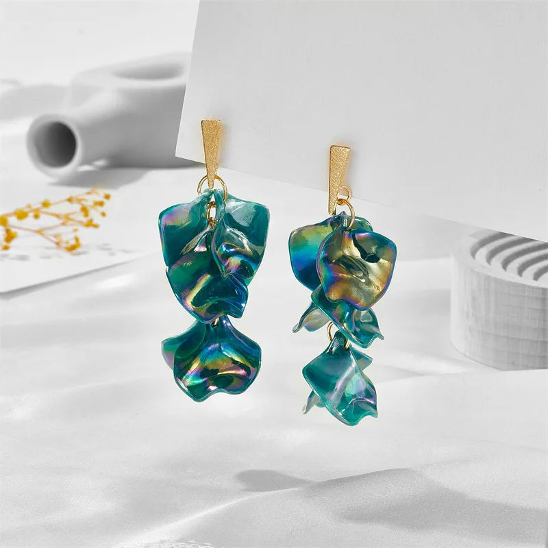 1 Pair Fashion Petal Arylic Women'S Drop Earrings